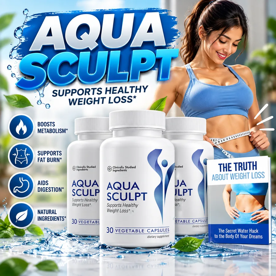 AquaSculpt supplement bottles with the bonus weight management guide